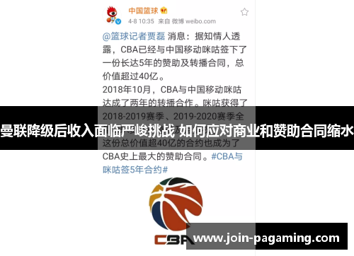 曼联降级后收入面临严峻挑战 如何应对商业和赞助合同缩水 曼联降级后收入面临严峻挑战 如何应对商业和赞助合同缩水